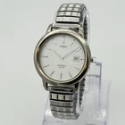 Vintage 2002 Men's TIMEX Silver Tone Classic Flex Band 37mm Quartz Watch, Date