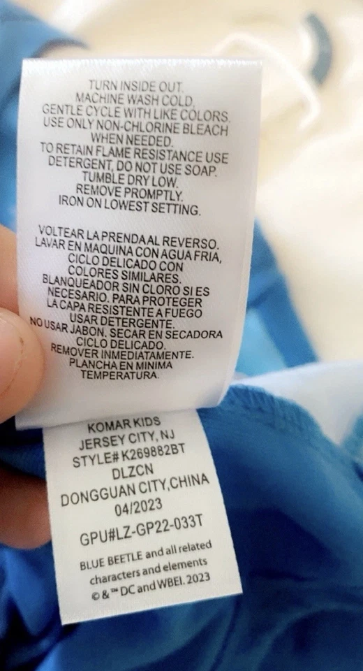 Conjunto de pijama de 3 piezas DC Blue Beetle para niños con top, pantalones y pantalones cortos ropa para dormir Foto 4 de 4