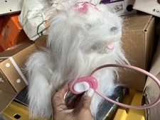 WHITE PLUSH CUTE PUPPY DOG NEED BATTERY PLUSH DOG TOY HAND CONTROL FOR WALKING