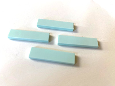 LEGO Parts: 1x4 Flat Tiles, Part # 2431, Aqua Blue - Lot of 4