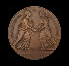 1954 50 aniversario de la entente cordiale 68 mm medalla - por dropsy
