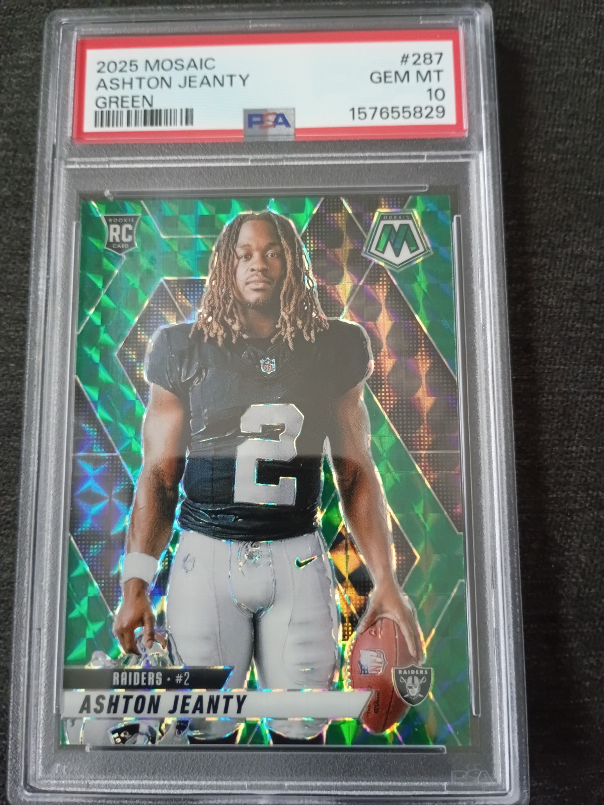 Ashton Jeanty Panini Mosaic #287 Green