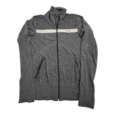 Oakley Men Heathered Gray Full Zip Hoodie Jacket Athletic Sportswear Size Large