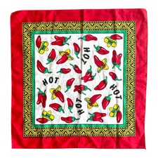 Vintage Red Hot Chili Party Peppers Bandana Made in USA 14193 Party