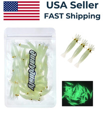 Qualy Qualy Soft Luminous Glow Shrimp Lure for Bass Walleye Crappie Fish 54 Pcs