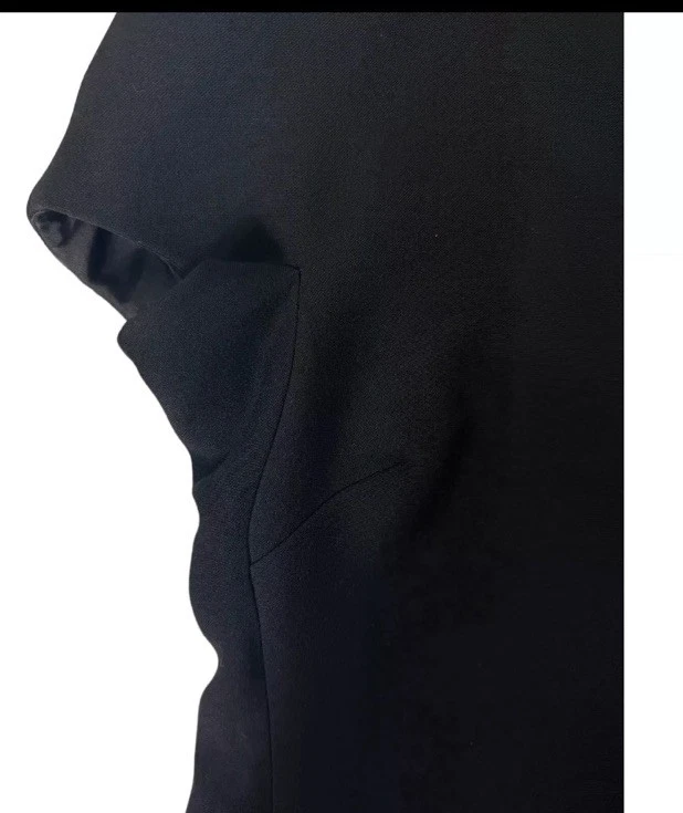 Bottega Veneta Black Short Cap Sleeves Back Zipper 100% wool Blouse Top 38 S - Изображение 2 из 4