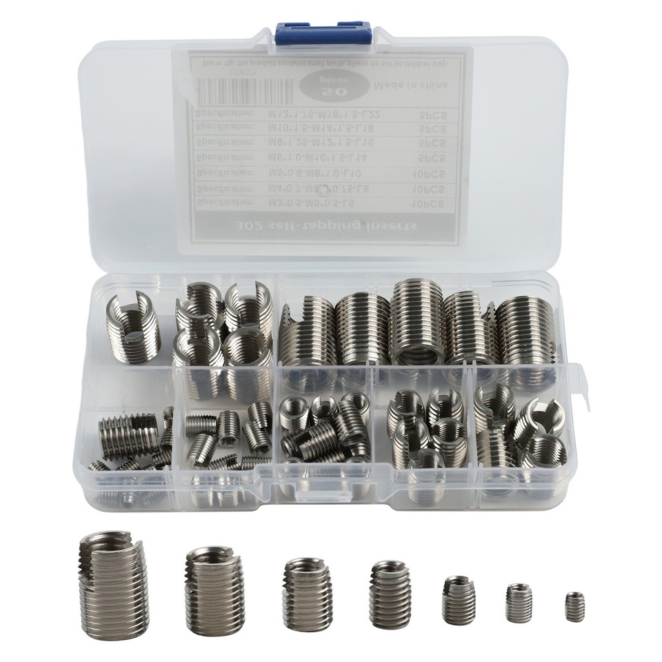 M10 Thread Inset Stainless Steel Self Tapping Thread Inserts 50 Pieces for M3 to for m10 ...