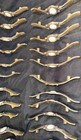 **VINTAGE** (22) Brass Plated w/ Stone Center Drawer Pulls Cabinet Door Handles — photo 5