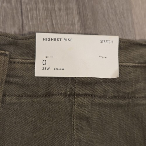 Jupe coton denim vert armée stretch taille haute American Eagle neuve taille 0 - Photo 7/7