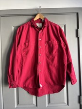 Vintage 90s Levi Strauss Metal Button Denim Shirt Mens Large Green Label Red Tag