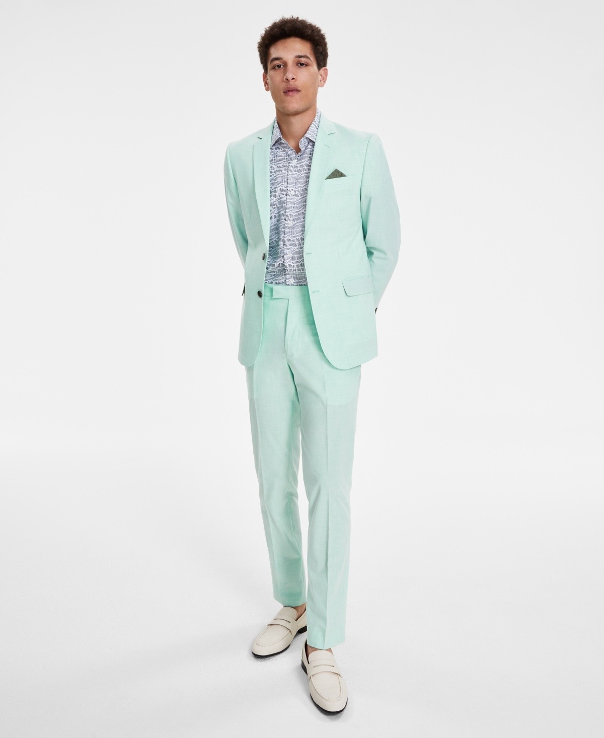 Nick Graham Mens Slim Fit Suit Jacket 46 Regular Mint Green NGS4572BLEE 8890₽