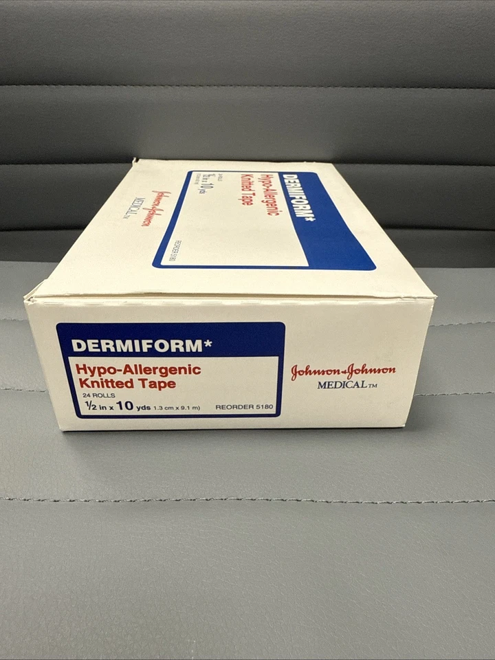 Cinta tejida hipoalergénica Dermiform, 1/2" x 10 yardas (24 rollos/caja) nueva # 5180 Foto 3 de 4