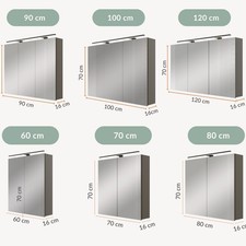 Spiegelschrank Bad ARIA 60–120 cm mit/ohne LED – viele Farben & Softclose