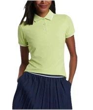 $110 Peter Millar Women’s Whitworth Mesh Sport Polo Shirt- Lime-Size: Medium-New
