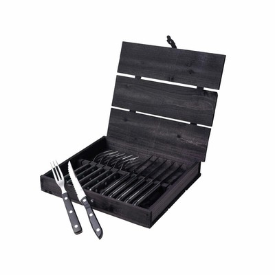 Gense Steakbesteck-Set Old Farmer Black 12-tlg., POM-Kunststoff, 18/8 Edelstahl