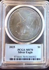 2025 American Eagle MS-70 PCGS Type 2 Ultra Vtg Bullion-0.999 Silver 1 Oz Coin