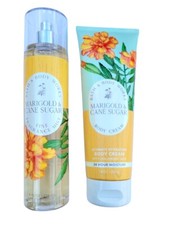 Bath  Body Works MARIGOLD  CANE SUGAR Body Mist  Body Cream Set 8 fl oz