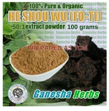100% Pure & Organic HE SHOU WU (FoTi)  High Potency 50:1 extract powder  100g