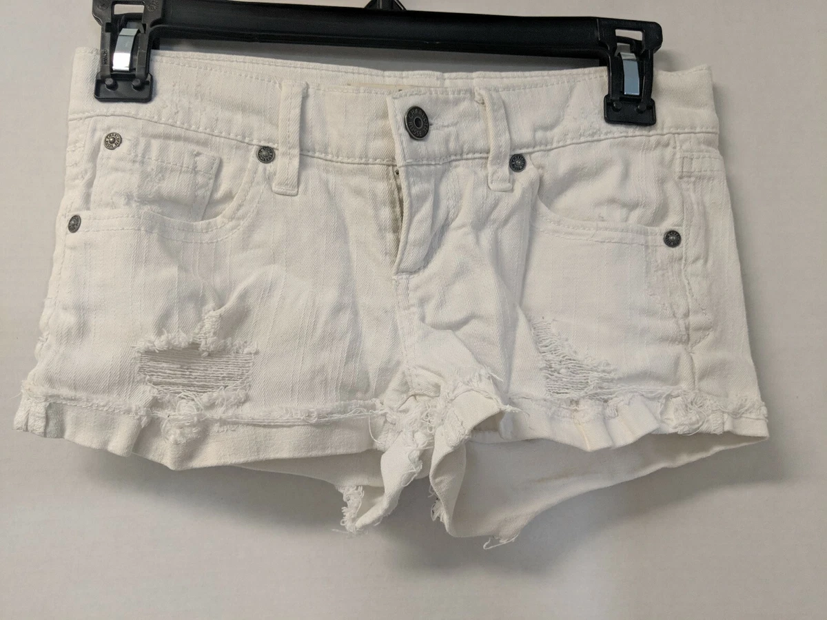 Charlotte Russe Women s Sz 0 Distressed White Jean Shorts