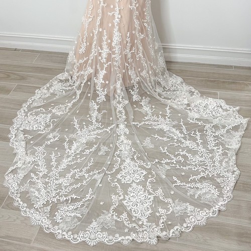 Kitty Chen Bridal Taylor V-Cut Open Back Lace Wedding Dress H1846 in White/Tan - Picture 21 of 23
