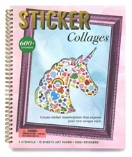 Mrs Grossman's - STICKER COLLAGES - Stencils, 600+ stickers, 15 Sheets Art Paper