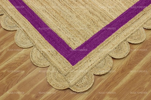 Hand-Braided 100% Jute Runner Area Rug Living Room Carpet Scalloped Red Rug 3x10 - Picture 55 of 83
