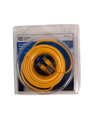 Commercial Electric CAT5E Ethernet Cable Yellow 25-ft 1003 044 716