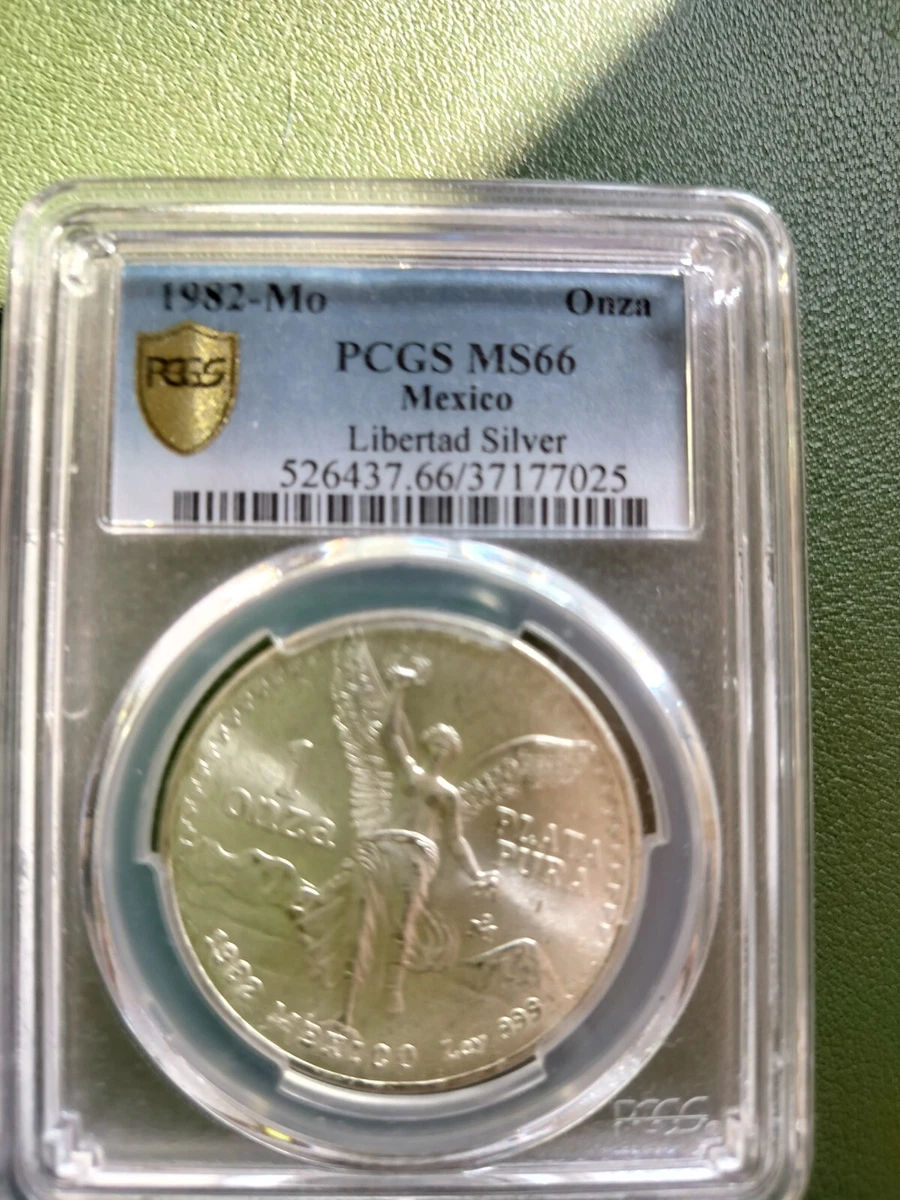 1ª oz plata libertad Mejico Fdc de 1982. certif PCGS. preciosa.LI-1.