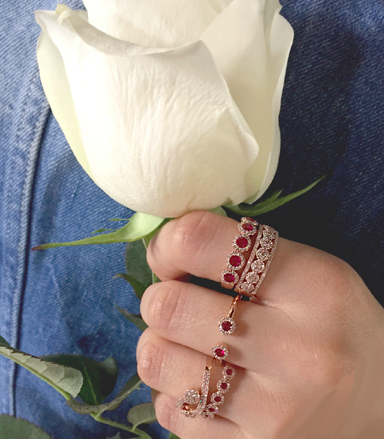 14k Yellow Gold Natural Ruby and Diamond Band Ring 6.4 Grams Size 6.5 | eBay