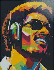 Stevie Wonder Pop Art Counted Cross Stitch CHART No. 51-126