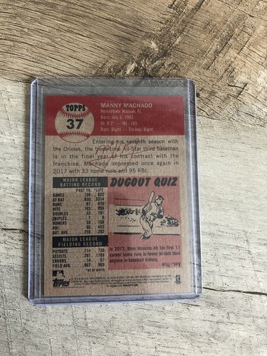 2018 Manny Machado Topps Living Baseball Set Card #37 Baltimore Orioles - Picture 2 of 2