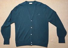 Vintage IZOD Cardigan Sweater Size XL Blue USA Made Button Up Acrylic Preppy