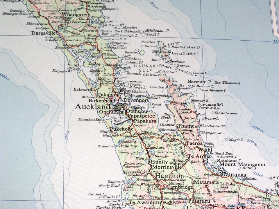 1958 VINTAGE MAP OF NEW ZEALAND AUCKLAND CHRISTCHURCH DUNEDIN SCALE 1:2,500,000 - Image 3 of 4