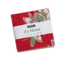 At Home (Red) Moda Mini Charm Pack 42 100% Cotton 2.5" Precut Squares