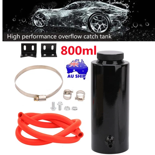 800ml Aluminum Cylinder Radiator Coolant Catch Tank Overflow Reservoir Bottle AU - Bild 1 von 11
