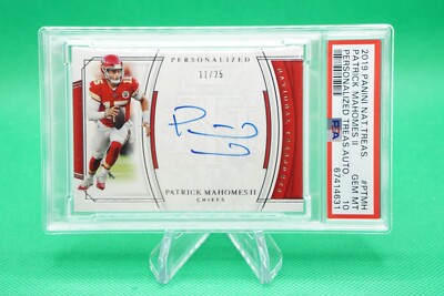Patrick Mahomes Auto Inscription 2019 National Treasures Personalized 11/25 Patrick Mahomes Auto PSA 10 ...