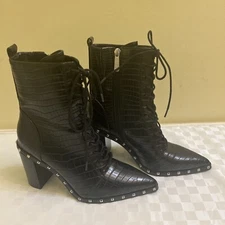Charles by Charles David Women's Duffy Black Studded Boots Sz 7.5M NWOB