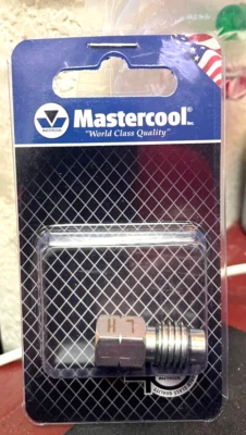 R1234yf Hose Adpt. Mastercool Part# 83634-M, 1/4FMF x R1234yf Male 1/2 ACME LHT