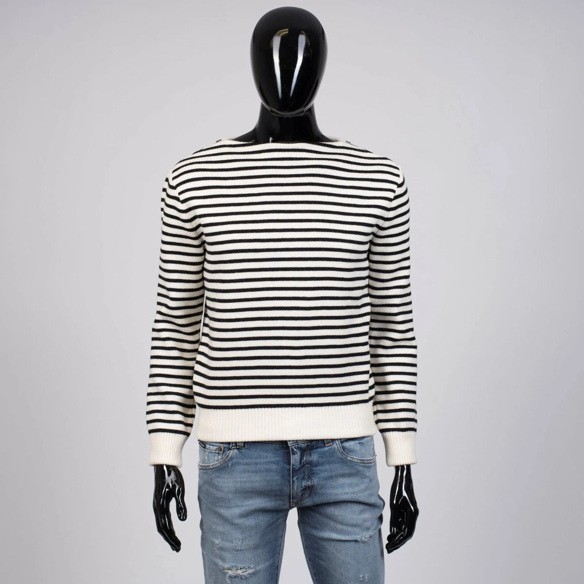 Striped boatneck best sale sweater