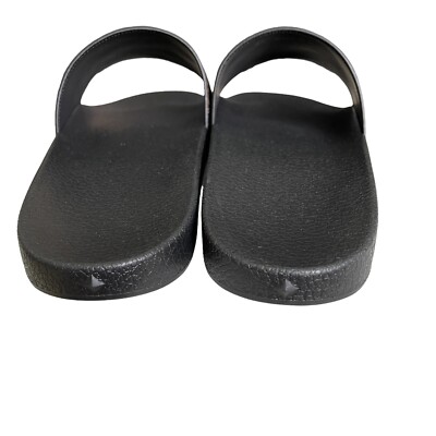 【関税&送料込】Mcm Black Rubber Slippers MCM Mens Black Visetos Print Leather Slides Slippers, MEX