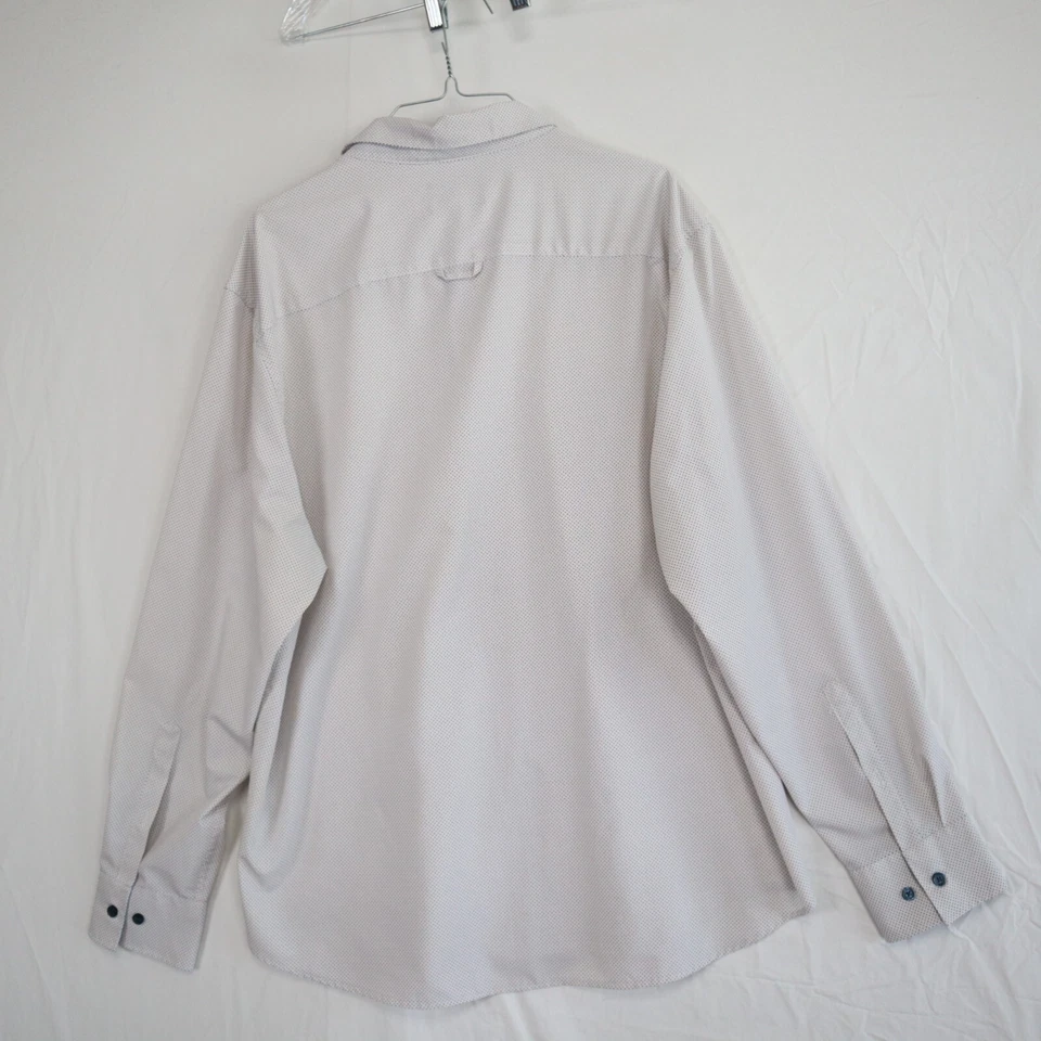 Con.Struct Shirt Mens 2XL Slim Fit 4-Way Stretch Button Up Polka Dot Long Sleeve - Image 2 of 4