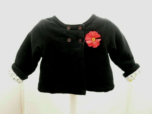 Orchestra veste rembourrée noire avec fleurs bébé 6 mois - Picture 2 of 3