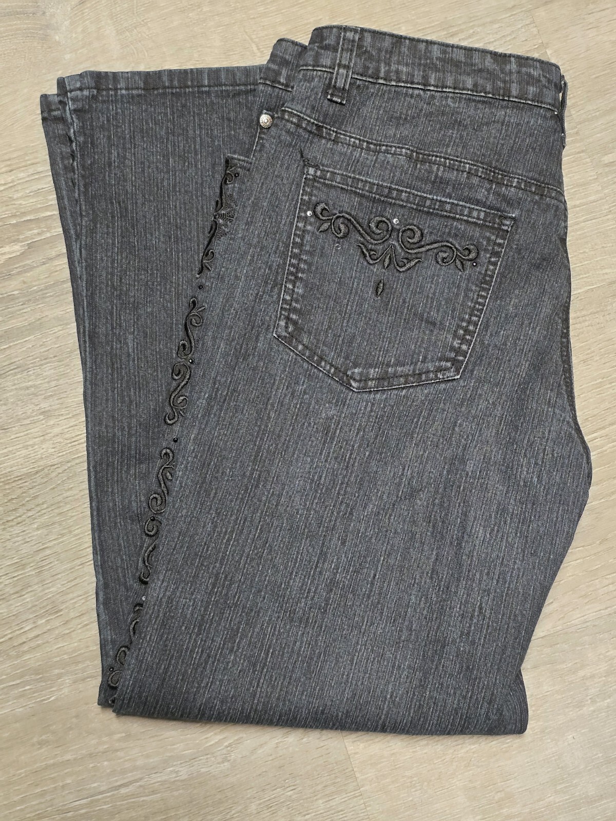 COS Jeans Women's Black Embroidered Denim Jeans Size 12P