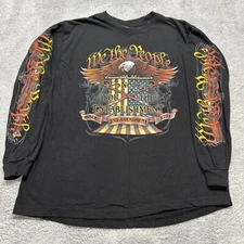 We The People 2nd Amendment Hot Leathers Long Sleeve Men T Shirt Black Large L