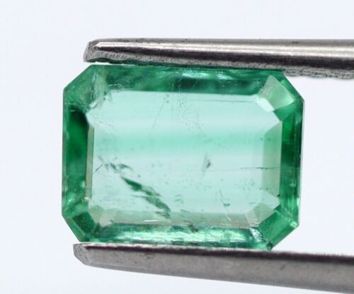 Smeraldo verde naturale trasparente 100% non trattato ottagono sfuso 7x5 mm pietra preziosa - Foto 7 di 11