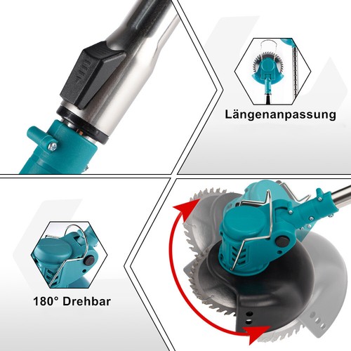 Faltbar Elektrisch Rasentrimmer Akku Garten-Rasen-Unkraut-Trimmer für Garten Hof - Bild 8 von 26