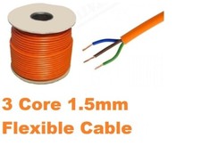 ORANGE FLEX 1.5MM 3183Y 3 CORE CABLE LAWN MOWER STRIMMER GARDEN FLEXIBLE WIRE 