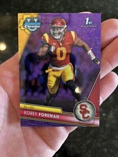2023 Bowman Chrome University Purple Mini Diamonds Refractors Korey Foreman /399