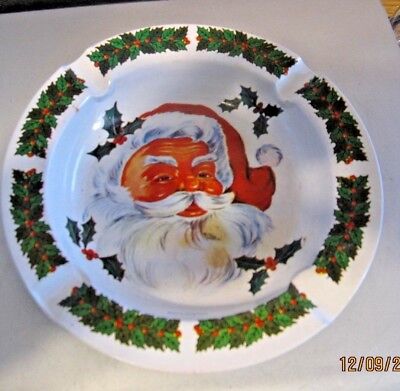 Vintage Santa Claus Tin Litho Pinback Button Metal Tab Xmas Christmas Ornament