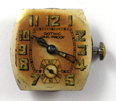 Vintage Gothic Jar-Proof Manual Wind 6J Wrist Watch Movement lot.fa